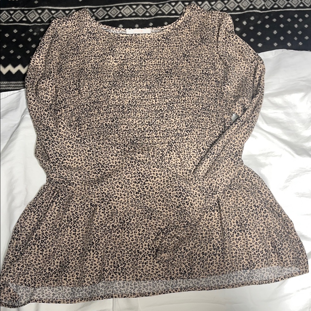 URBAN Romantics Leopard Print Blouse - Brown